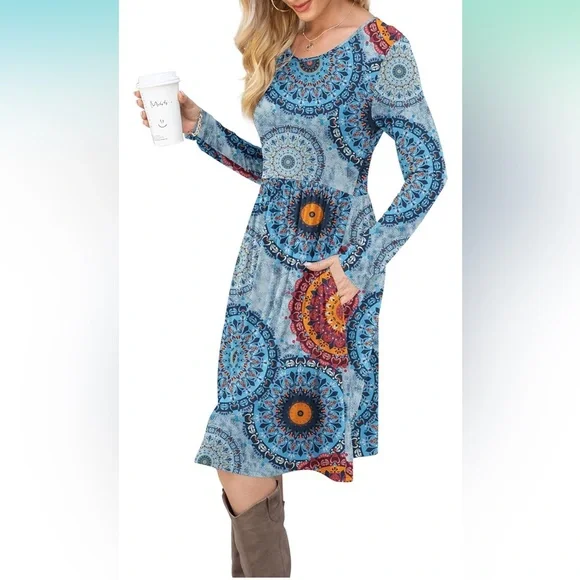 Dresses | Db Moon New Women Sz Xl Long Sleeve Dress Empire Waist Loose Dress With Pockets | Poshmark Dresses | Db Moon New Women Sz Xl Long Sleeve Dress Empire Waist Loose Dress With Pockets | Poshmark